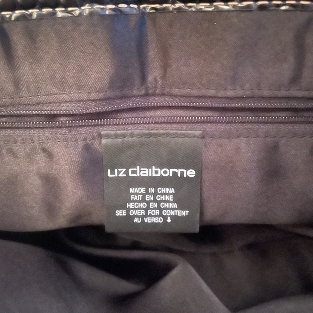 Liz Claiborne Black and Multicolor Tweed Shoulder Bag - Picture 6 of 8